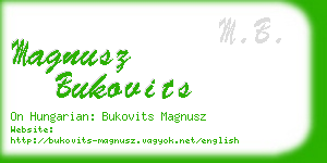 magnusz bukovits business card